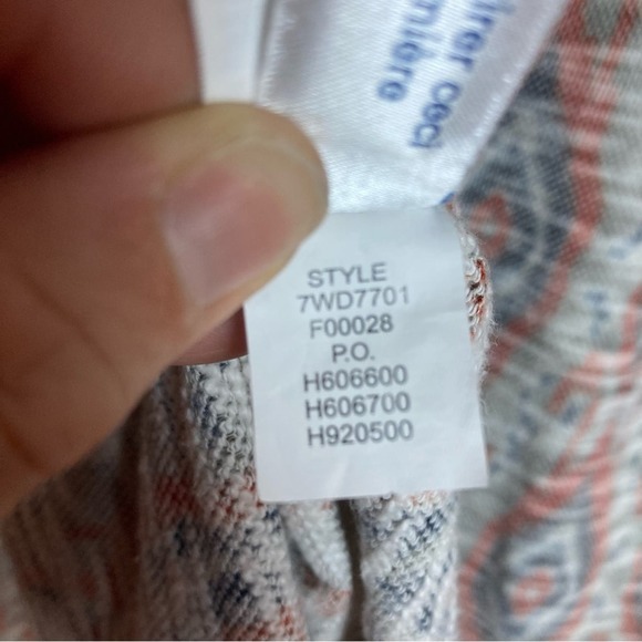 Lucky Brand cardigan women's medium southwestern print red blue grey lightweight - Picture 10 of 14